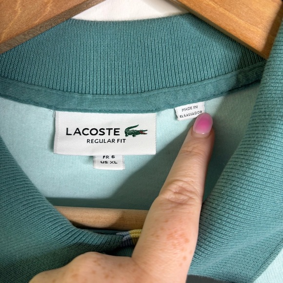 Lacoste Men's Short Sleeve Colorblock Mix Regular Fit Polo Shirt size XL - Picture 2 of 8